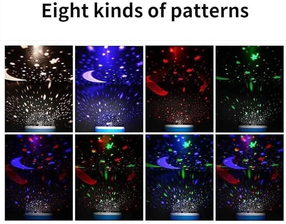 Night Light Lamp Projector, Star Light Rotating Projector, Star Projector Lamp with Colors and 360 Degree Moon Star Projection with USB Cable,Lamp for Kids Room