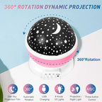 Night Light Lamp Projector, Star Light Rotating Projector, Star Projector Lamp with Colors and 360 Degree Moon Star Projection with USB Cable,Lamp for Kids Room