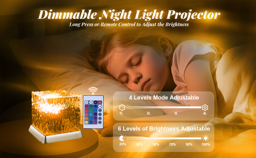 Rotating Water Ripple Night Light Aura Lamp